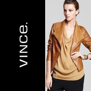 EUC Vince. Scuba Brown Goat Skin Jacket SZ Small